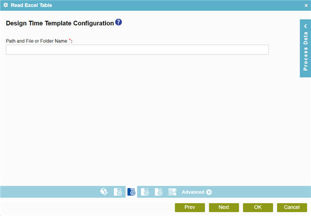 Design Time Template Configuration screen File System