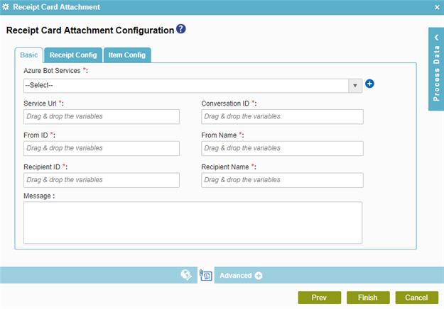 Receipt Card Attachment Configuration Basic tab