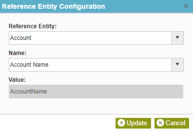 Reference Entity Configuration screen