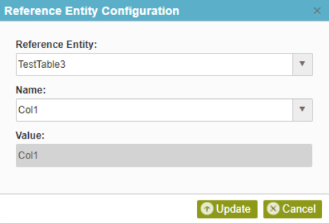 Reference Entity Configuration screen