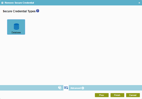 Secure Credential Types screen