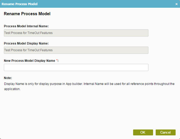 Rename Process Model screen