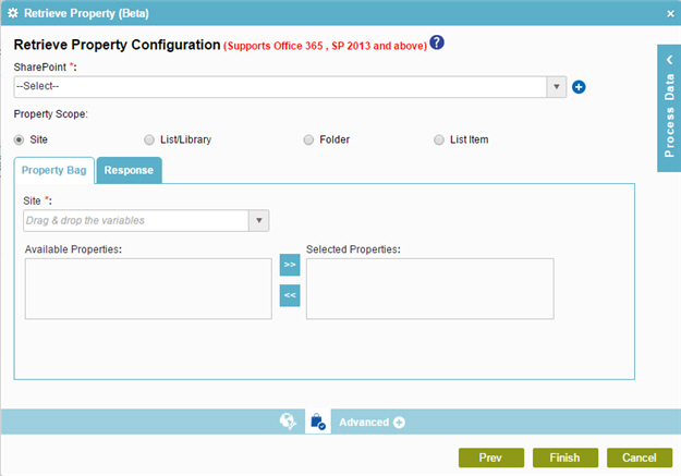 Retrieve Property Configuration Property Bag tab