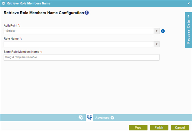 Retrieve Role Members Name Configuration screen