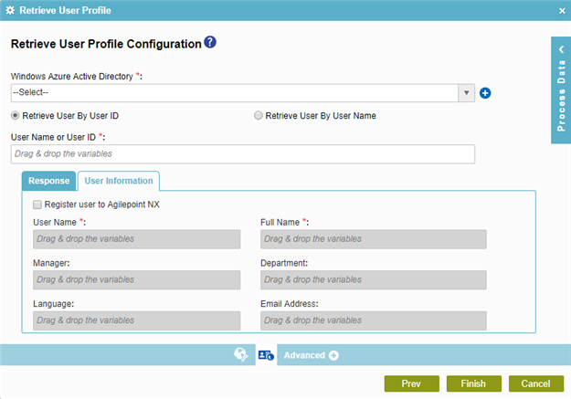 Retrieve User Profile Configuration User Information tab