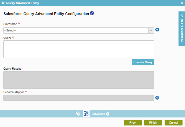 Salesforce Query Advanced Entity Configuration screen