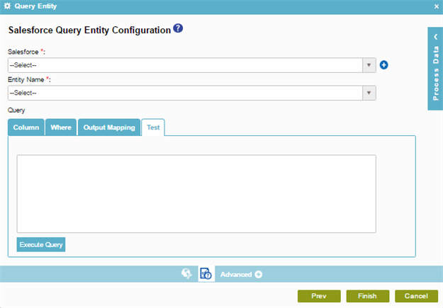 Salesforce Query Entity Configuration Test tab