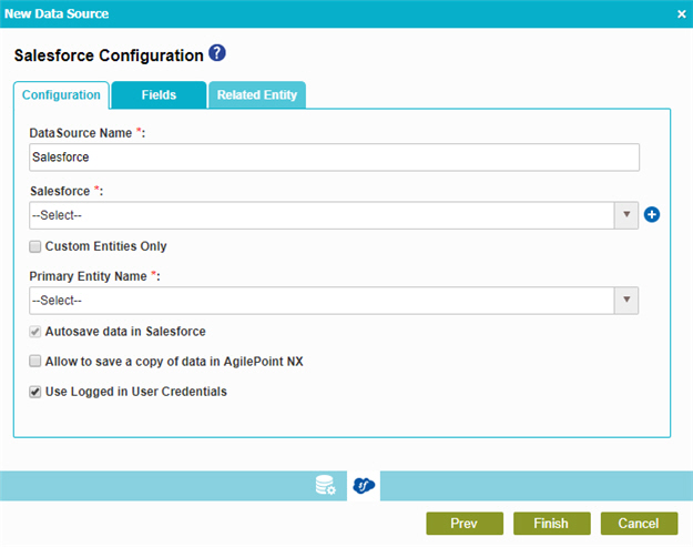 Salesforce Configuration screen