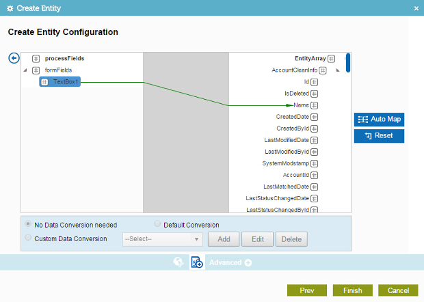 Schema Mapper screen