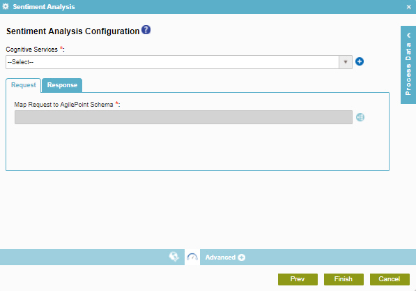 Sentiment Analysis Configuration Request tab