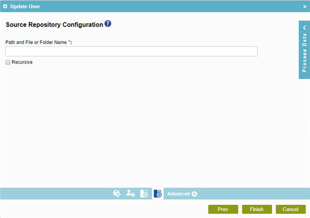 Source Repository Configuration screen File System