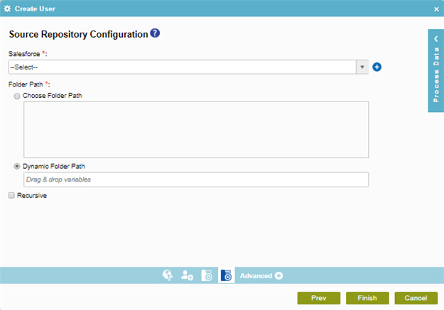 Source Repository Configuration screen Salesforce