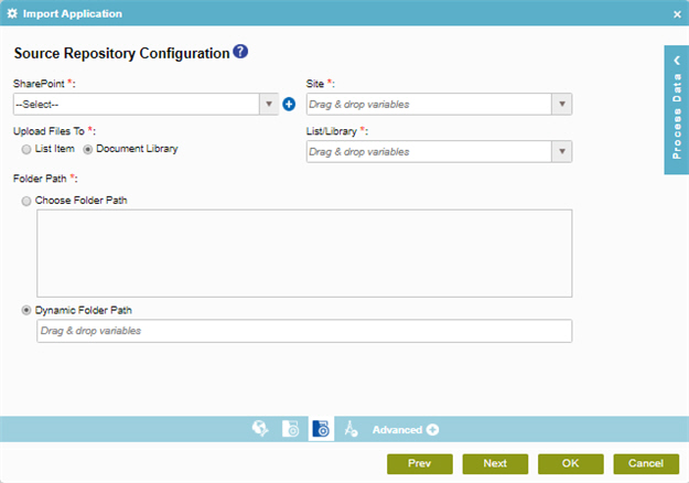 Source Repository Configuration screen SharePoint