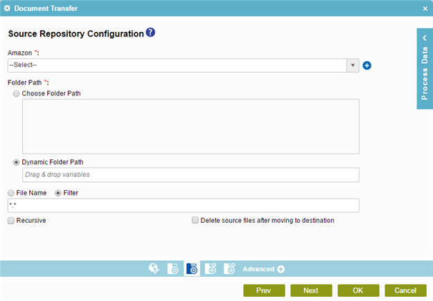 Source Repository Configuration screen Amazon S3