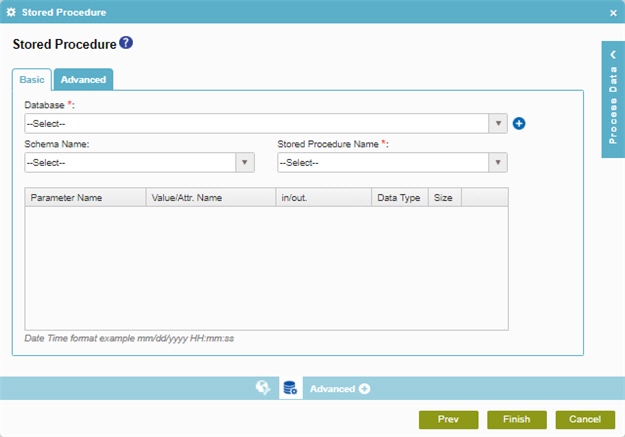 Stored Procedure Basic tab