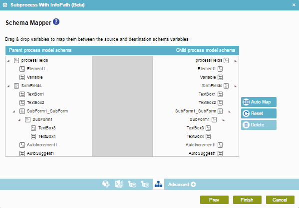 Schema Mapper screen