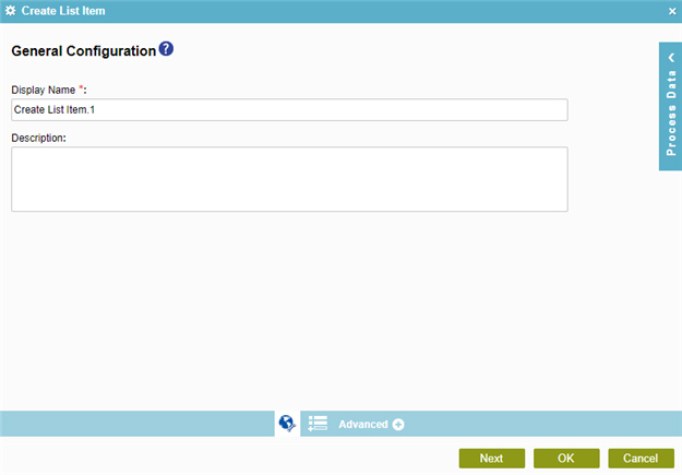 General Configuration screen