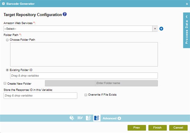 Target Repository Configuration screen Amazon S3