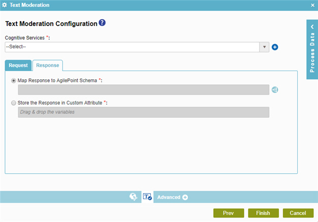 Text Moderation Configuration Response tab