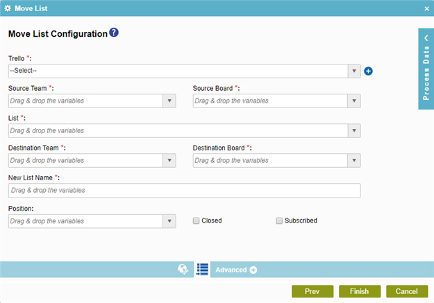 Move List Configuration screen