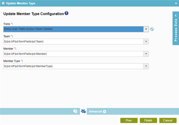 Update Member Type Cofiguration screen