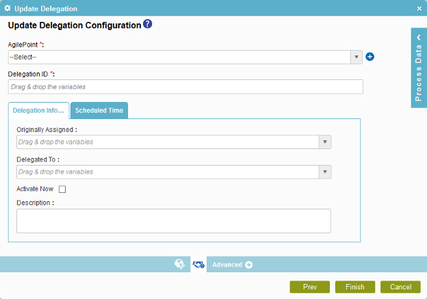 Update Delegation Configuration Delegation Information tab