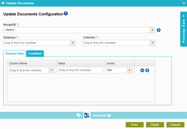 Update Documents Configuration Request Data tab