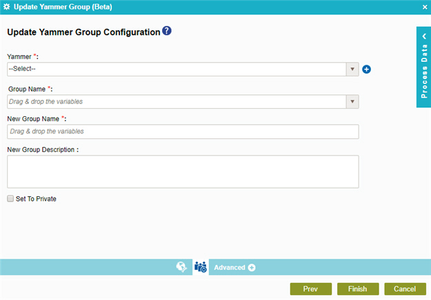 Update Yammer Group Configuration screen