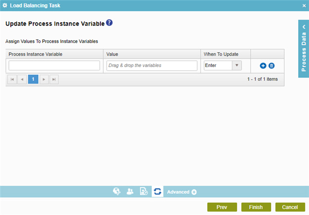 Update Process Instance Variable screen