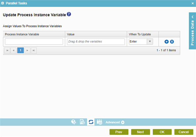 Update Process Instance Variable screen