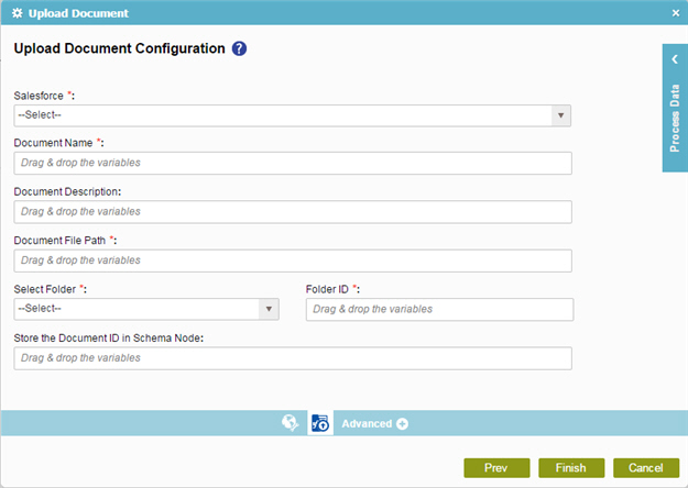 Upload Document Configuration screen