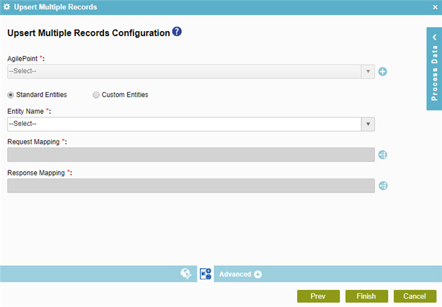 Upsert Multiple Records Configuration screen