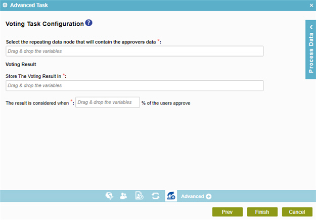 Voting Task Configuration screen
