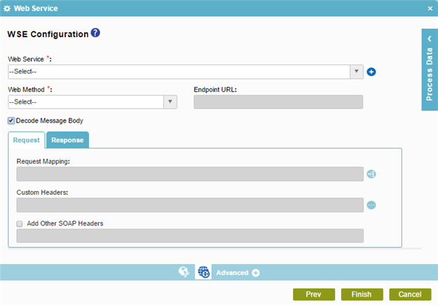 WSE Configuration screen