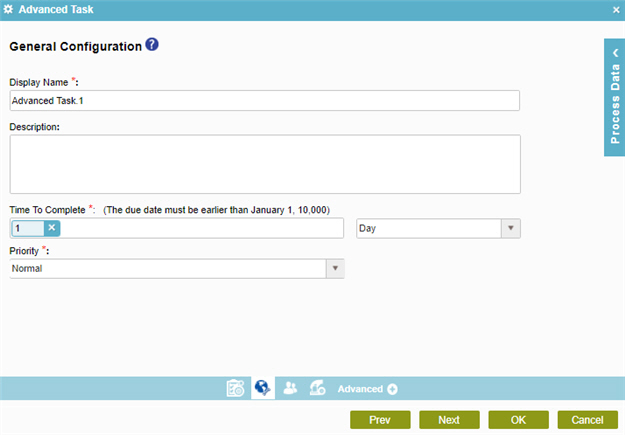 General Configuration screen