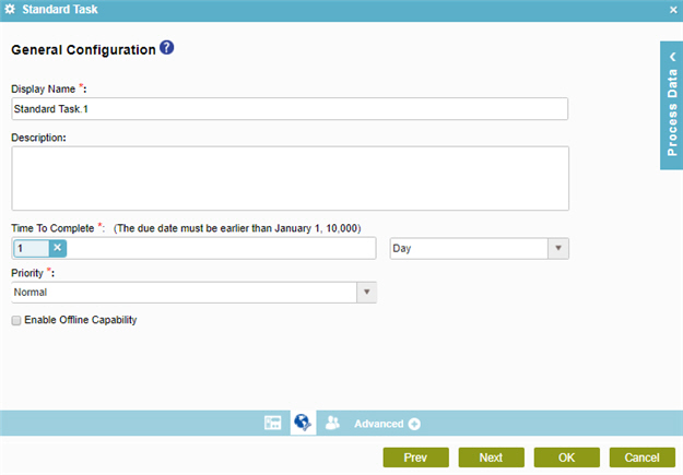 General Configuration screen