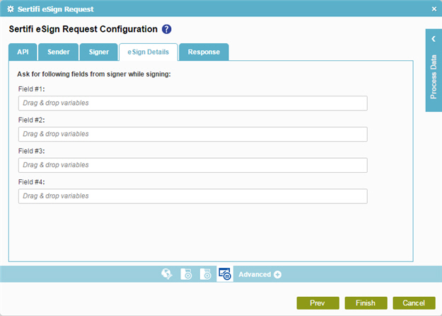 Sertifi eSign Request Configuration eSign Details tab