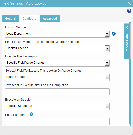 Configure tab