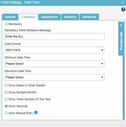 Configure tab