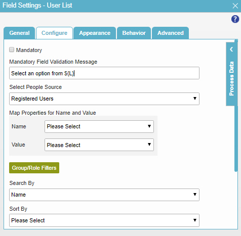 Configure tab