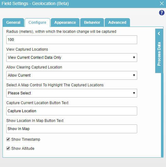 Configure tab