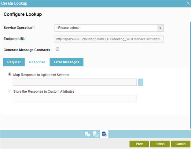 Configure Lookup Response tab