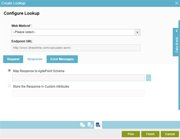 Configure Lookup Response tab