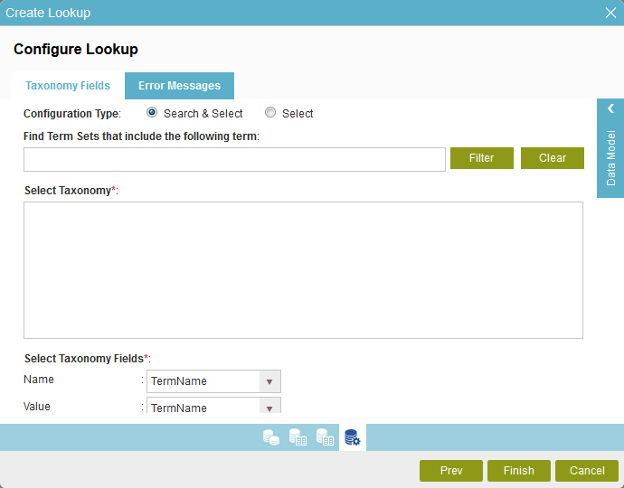 Taxonomy Fields tab