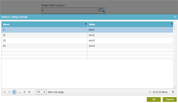 Single Select Lookup form control