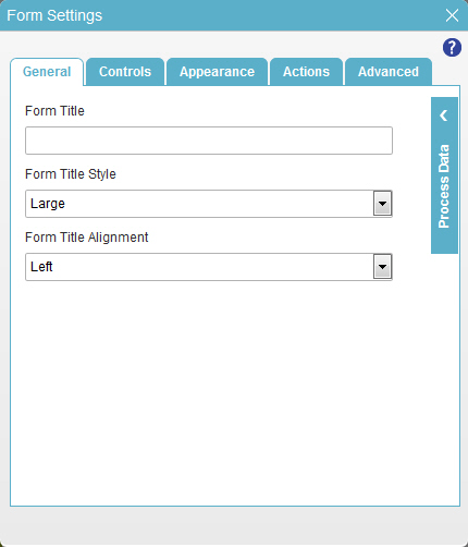 Form Settings screen