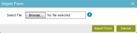 Import Form screen