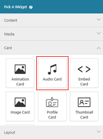 Audio Card Widget