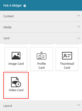 Video Card Widget