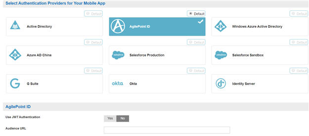 AgilePoint ID Configuration screen